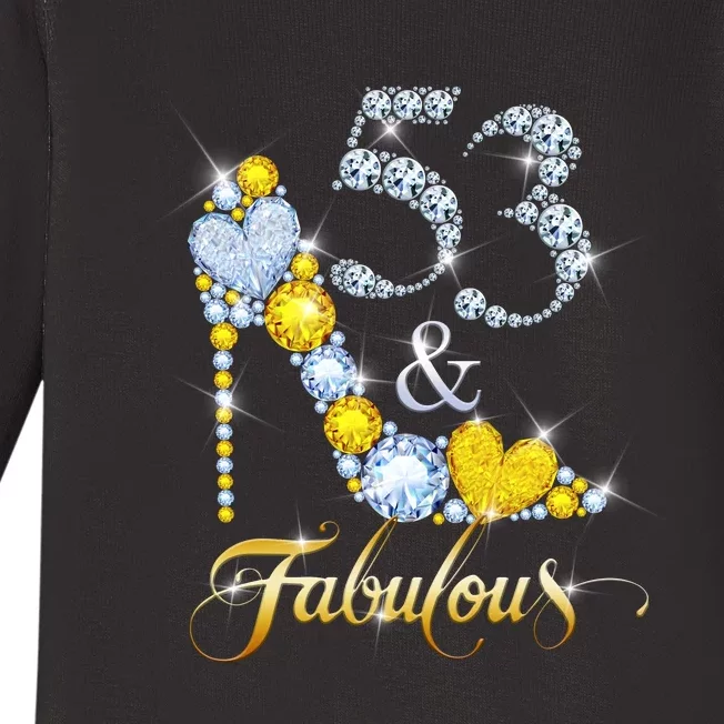 53 years old It's my Birthday 53th Birthday Diamond Crown Baby Long Sleeve Bodysuit