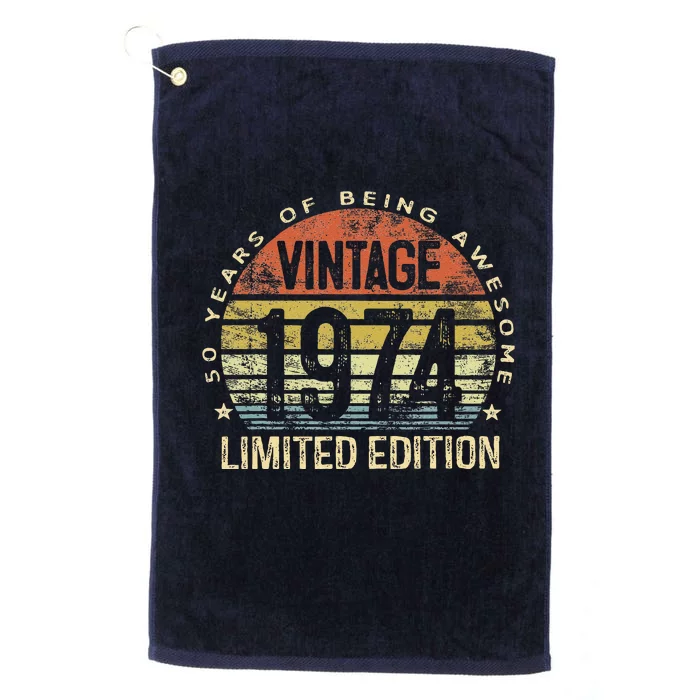 50 Year Old Gifts Vintage 1974 Limited Edition 50th Birthday Platinum Collection Golf Towel