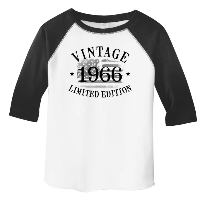 56 Years Old Vintage 1966 US Flag 56th Birthday Toddler Fine Jersey T-Shirt