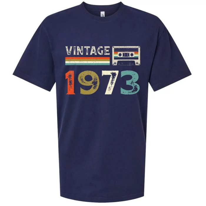 50 Year Old Gifts Vintage 1973 50th Birthday Cassette Tape Sueded Cloud Jersey T-Shirt