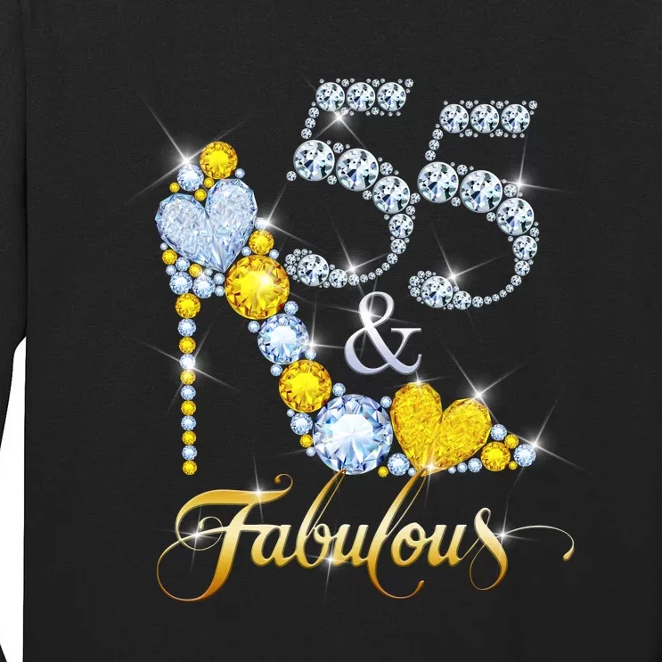 55 years old It's my Birthday 55th Birthday Diamond Crown Tall Long Sleeve T-Shirt