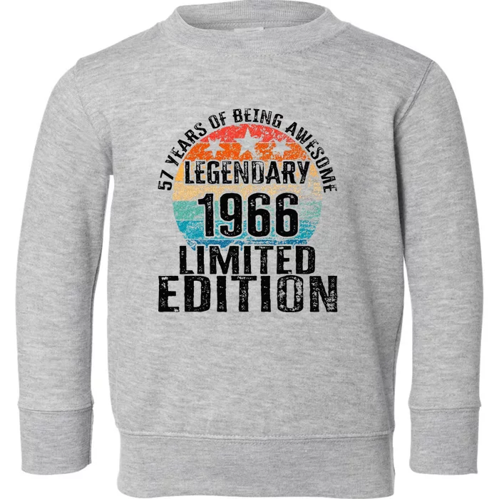 57 Years Of Being Awesome Vintage 1966 Limited Edition Toddler Sweatshirt