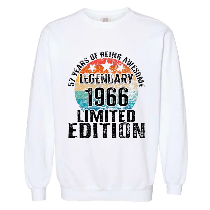 57 Years Of Being Awesome Vintage 1966 Limited Edition Garment-Dyed Sweatshirt