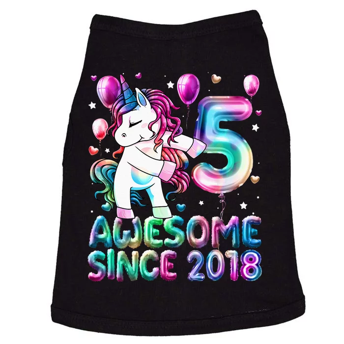 5 Years Old Unicorn Flossing 5th Birthday Girl Unicorn Party Doggie Tank