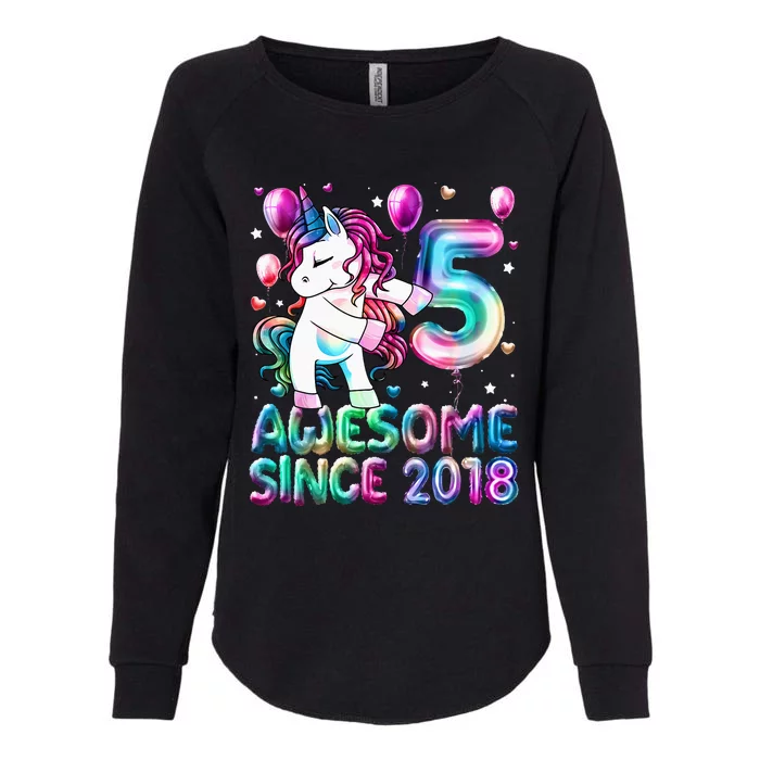 5 Years Old Unicorn Flossing 5th Birthday Girl Unicorn Party Womens California Wash Sweatshirt