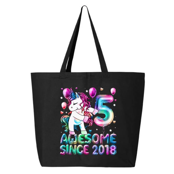 5 Years Old Unicorn Flossing 5th Birthday Girl Unicorn Party 25L Jumbo Tote