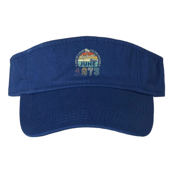 50 Year Old Awesome Since June 1973 50th Birthday Valucap Bio-Washed Visor