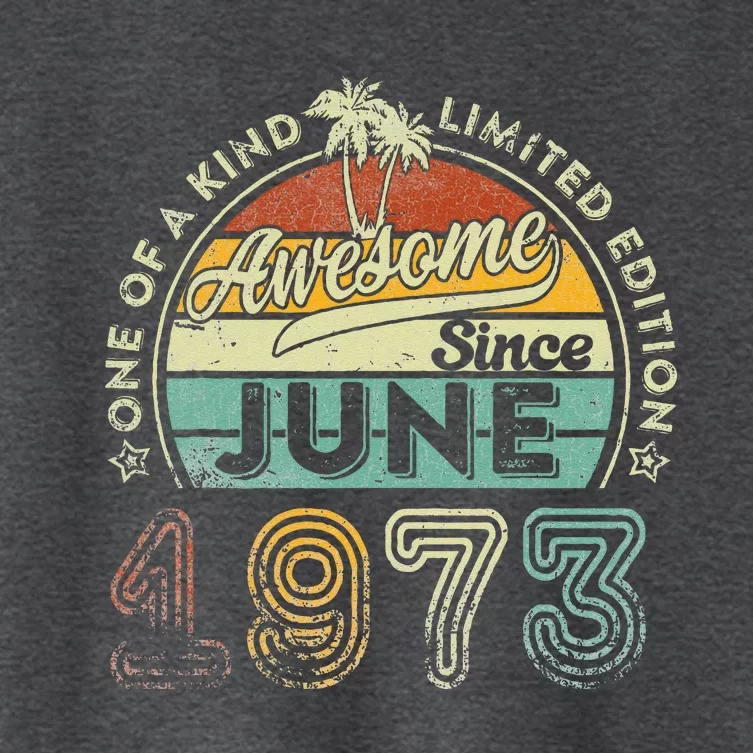 50 Year Old Awesome Since June 1973 50th Birthday Women's Crop Top Tee