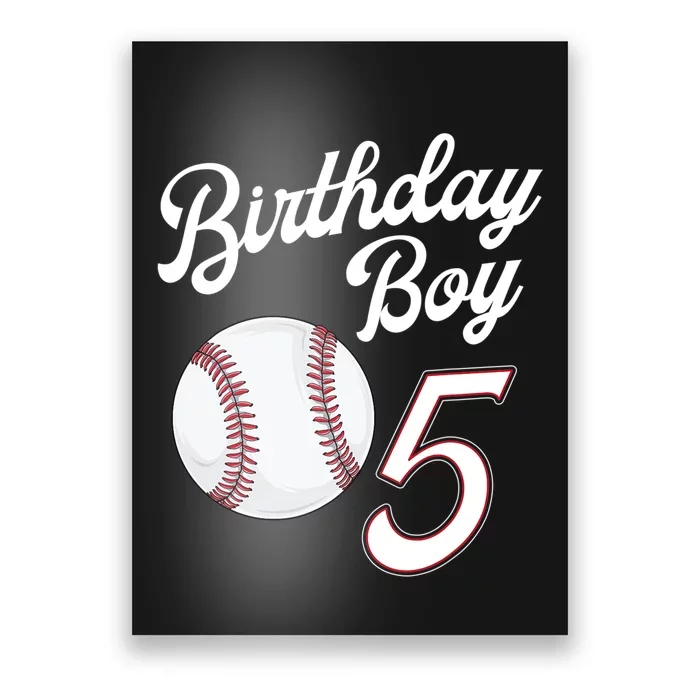 5 Years Old Baseball Themed 5th Birthday Party Sports Poster