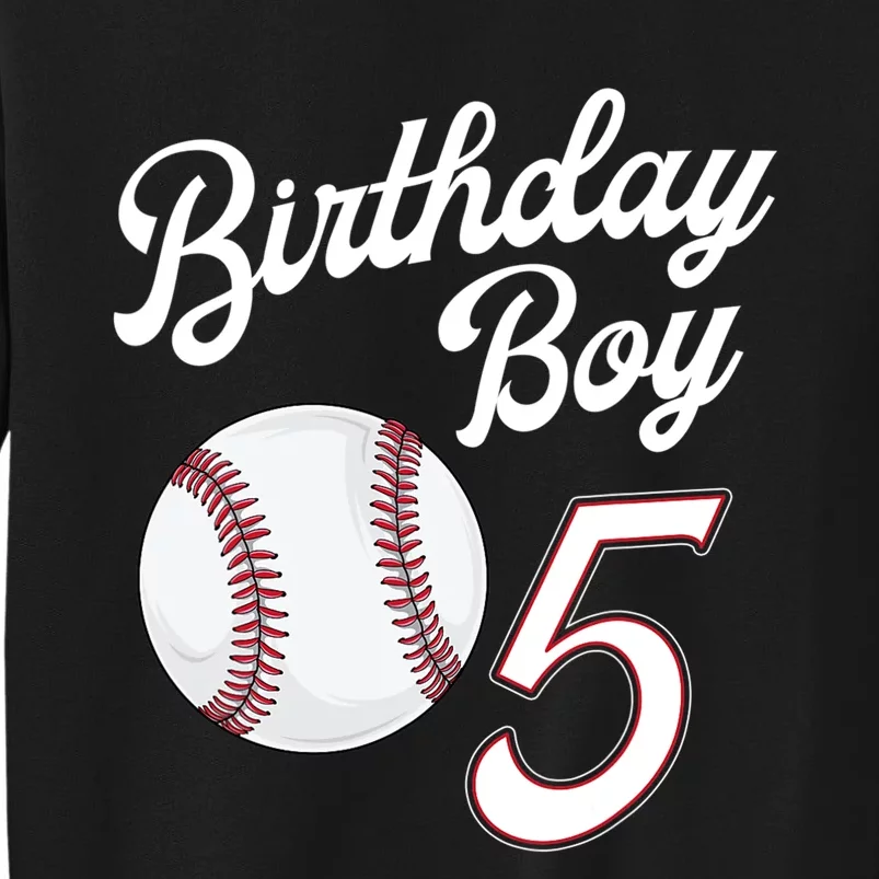 5 Years Old Baseball Themed 5th Birthday Party Sports Tall Sweatshirt