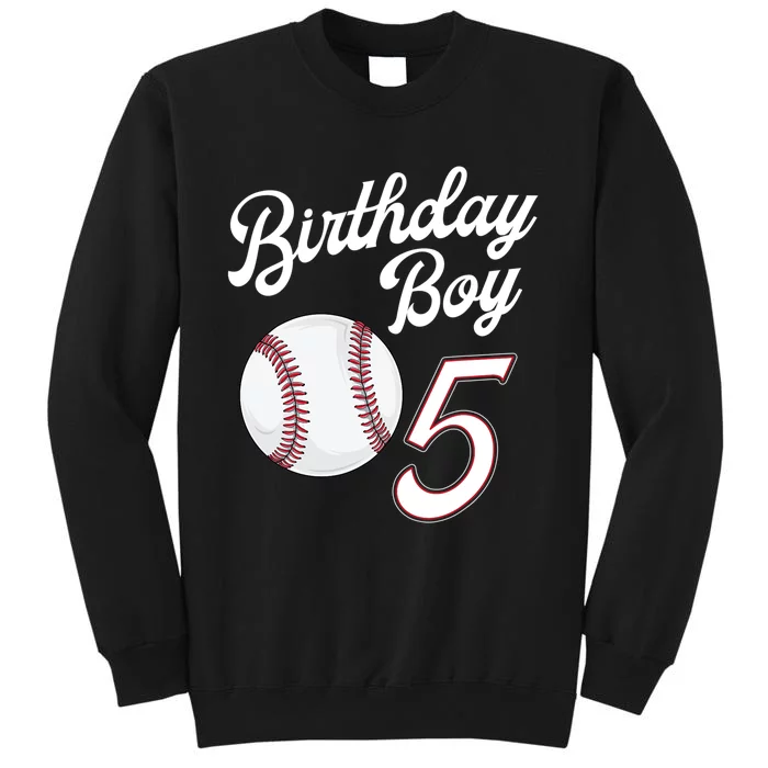 5 Years Old Baseball Themed 5th Birthday Party Sports Tall Sweatshirt