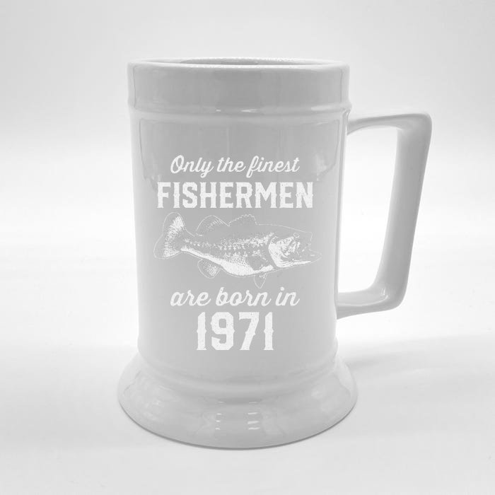 52 Year Old Fishing Fisherman 1971 52nd Birthday Front & Back Beer Stein