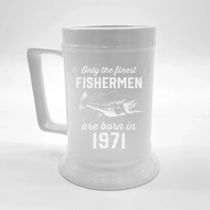 52 Year Old Fishing Fisherman 1971 52nd Birthday Front & Back Beer Stein