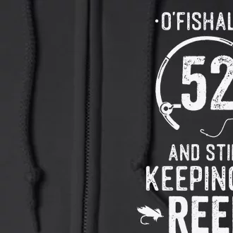 52 Year Old Fishing Fishermen Gifts For Birthday Full Zip Hoodie