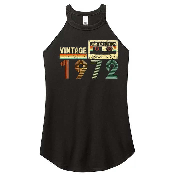 50 Year Old Gifts Vintage 1972 50th Birthday Women’s Perfect Tri Rocker Tank