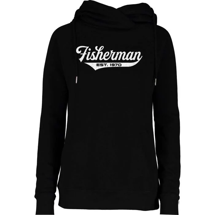 53 Year Old Fisherman Fishing 1970 53rd Birthday Cute Womens Funnel Neck Pullover Hood