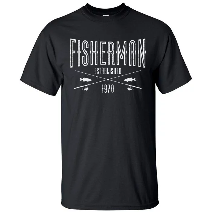 53 Year Old Fisherman Fishing 1970 53rd Birthday Gift Tall T-Shirt