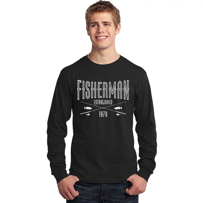 53 Year Old Fisherman Fishing 1970 53rd Birthday Gift Tall Long Sleeve T-Shirt