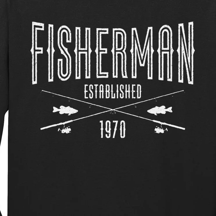 53 Year Old Fisherman Fishing 1970 53rd Birthday Gift Tall Long Sleeve T-Shirt