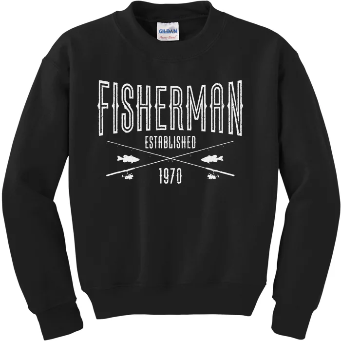 53 Year Old Fisherman Fishing 1970 53rd Birthday Gift Kids Sweatshirt