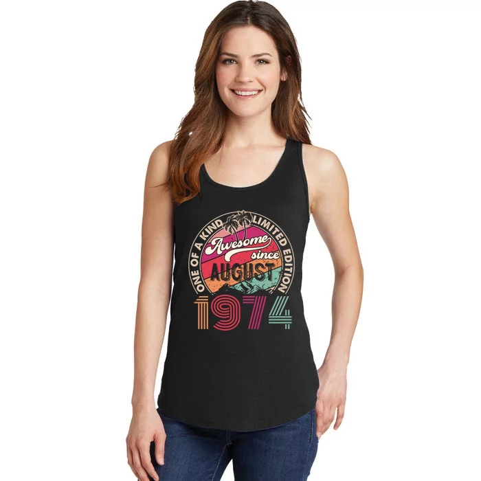 50 Years Old Vintage Retro August 1974 Birthday Ladies Essential Tank