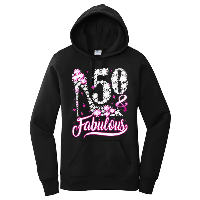 50 Years Old Gifts 50 & Fabulous 50th Birthday Pink Diamond Women's Pullover Hoodie