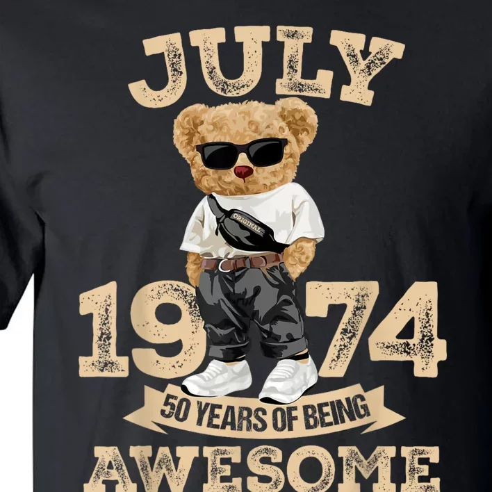 50 Years Of Being Awesome July 1974 Cool 50th Birthday Gift Tall T-Shirt