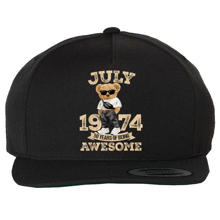 50 Years Of Being Awesome July 1974 Cool 50th Birthday Gift Wool Snapback Cap