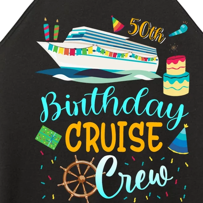 50 Years Old Birthday Cruise Crew Father Mother Birthday Women’s Perfect Tri Rocker Tank