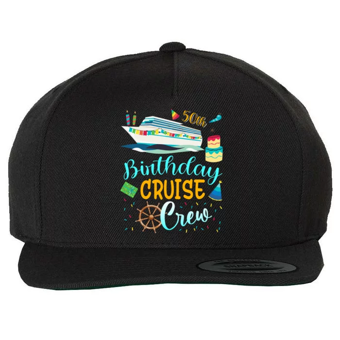 50 Years Old Birthday Cruise Crew Father Mother Birthday Wool Snapback Cap