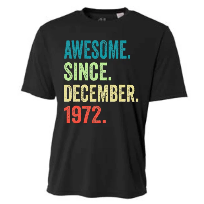 50 Year Old Gifts Vintage December 1972 50th Birthday Gift Cooling Performance Crew T-Shirt