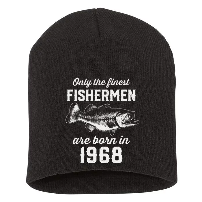 55 Year Old Fisherman Fishing 1968 55th Birthday Short Acrylic Beanie