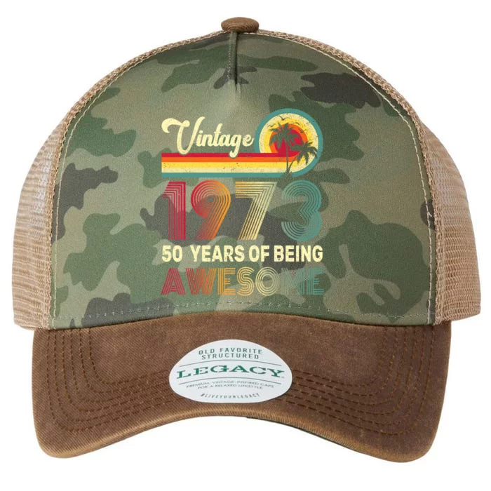 50 Years Old 1973 Vintage 50th Birthday Men Women Legacy Tie Dye Trucker Hat