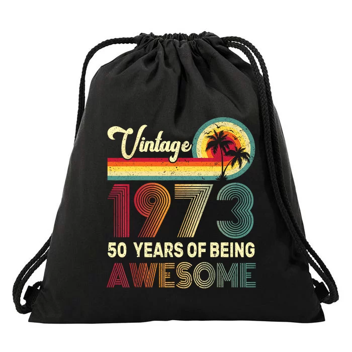 50 Years Old 1973 Vintage 50th Birthday Men Women Drawstring Bag