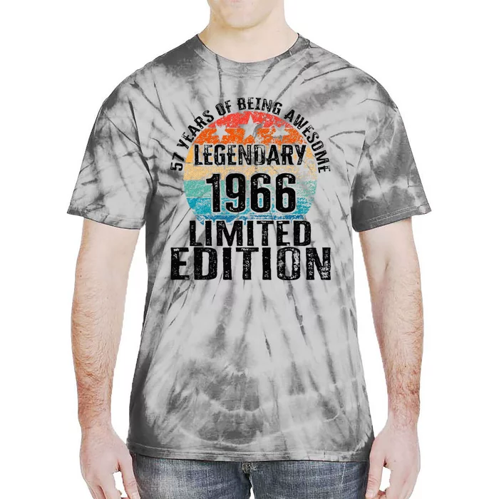 57 Years Of Being Awesome Vintage 1966 Limited Edition Tie-Dye T-Shirt