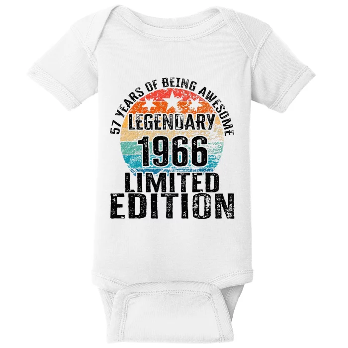 57 Years Of Being Awesome Vintage 1966 Limited Edition Baby Bodysuit