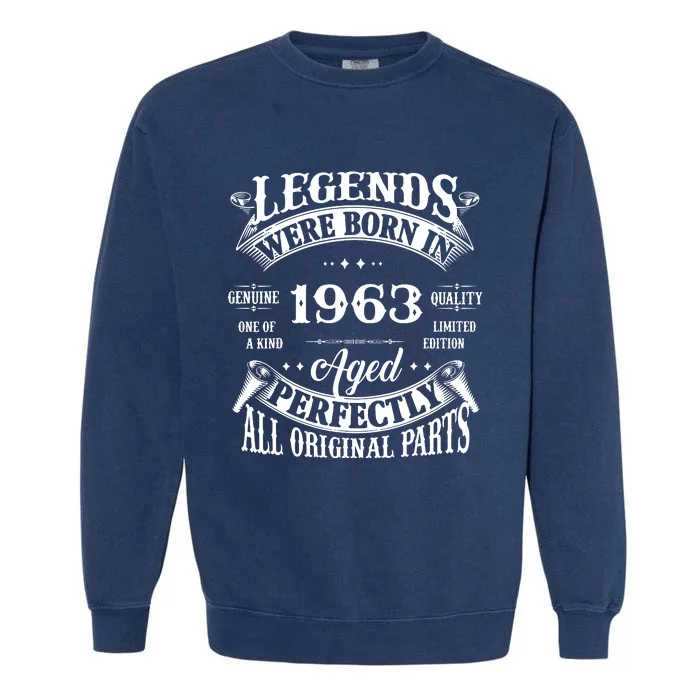 59 Years Old Awesome Since November 1963 59th Birthday Gift Garment-Dyed Sweatshirt