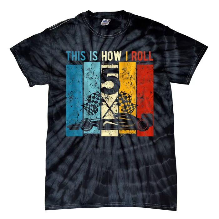 5 Year Old Birthday Race Car 5th Birthday Racing Tie-Dye T-Shirt