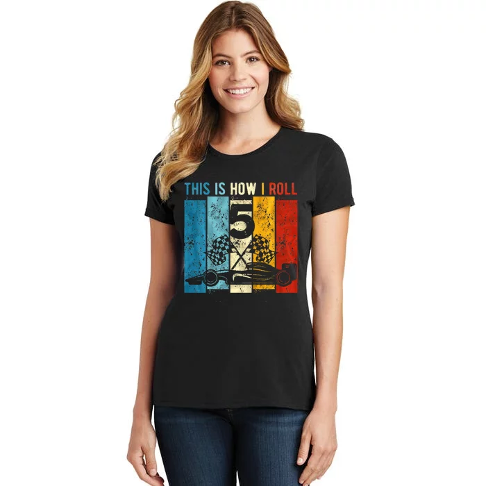 5 Year Old Birthday Race Car 5th Birthday Racing Women's T-Shirt