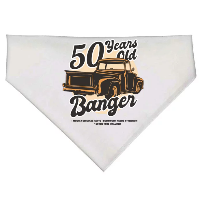 50 Years Old Banger Funny Birthday USA-Made Doggie Bandana