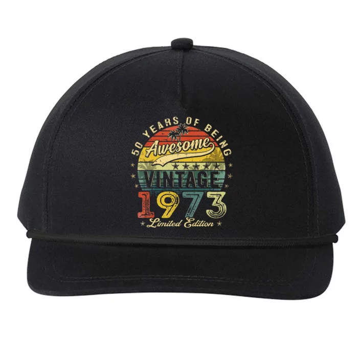 50 Year Old Vintage 1973 Limited Edition 50th Birthday Snapback Five-Panel Rope Hat