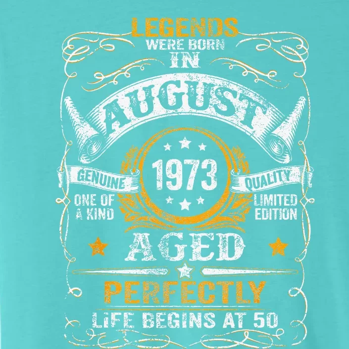 50 Year Old Legends Since August 1973 50th Birthday Gift ChromaSoft Performance T-Shirt