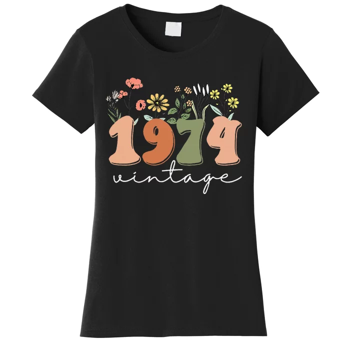 50 Years Old Vintage 1974 50th Birthday Wildflower Women's T-Shirt