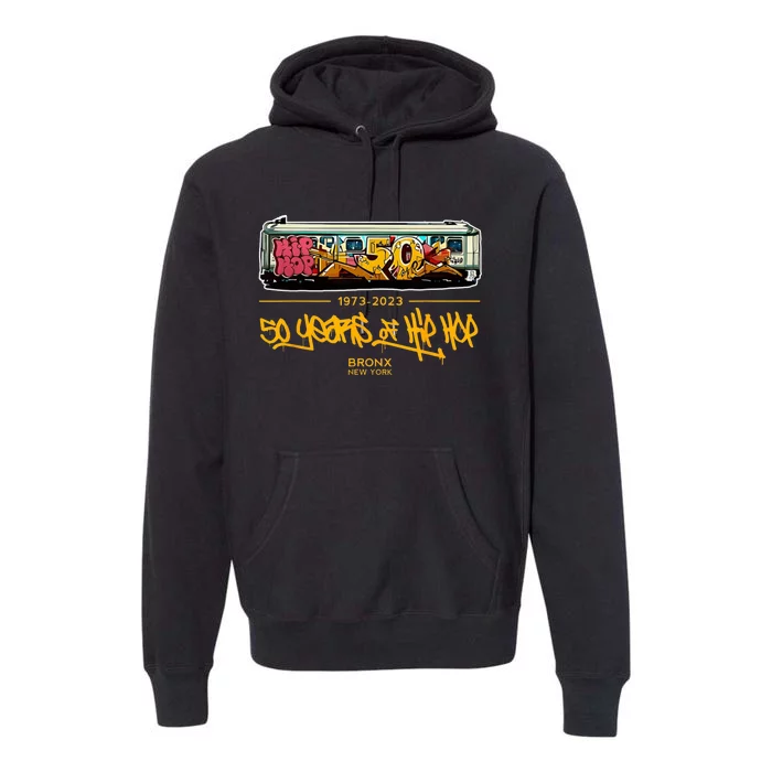 50 Years Of Hip Hop 50th Anniversary Retro Graffiti Premium Hoodie