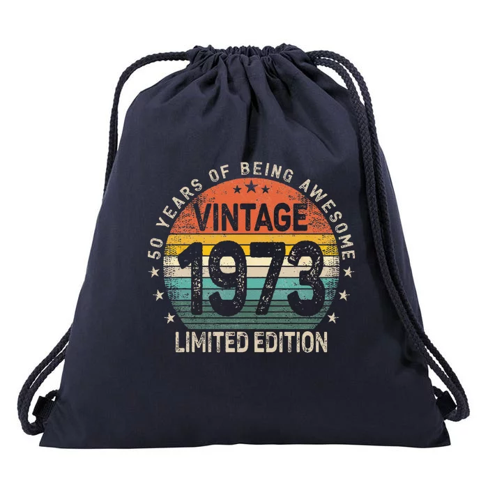 50 Years Old 1973 Vintage 50th Birthday Women Drawstring Bag