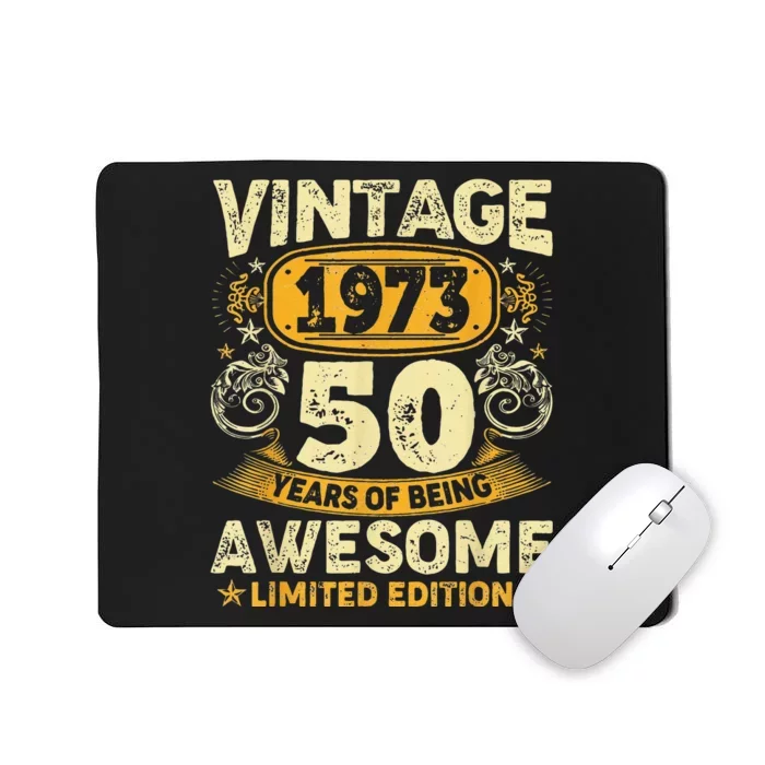 50 Year Old Gift Vintage 1973 50th Birthday Retro Mousepad