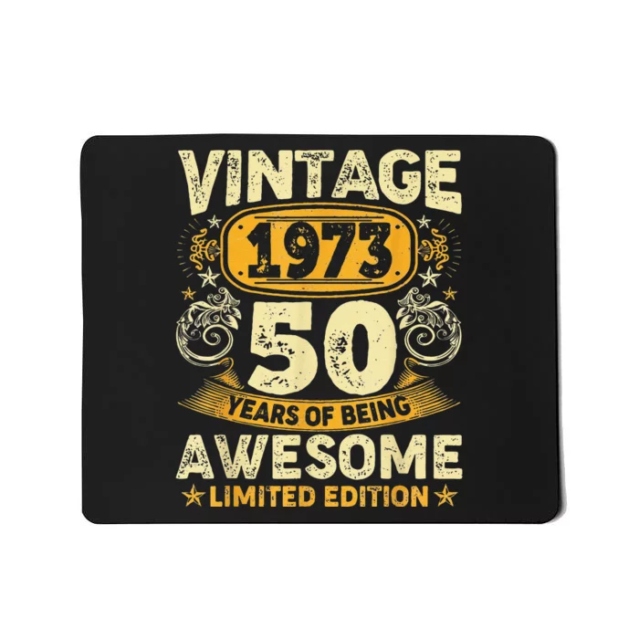 50 Year Old Gift Vintage 1973 50th Birthday Retro Mousepad