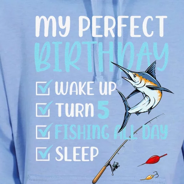 5 Year Old Fishing Birthday Party 5th Boy Bday Five Unisex Surf Hoodie