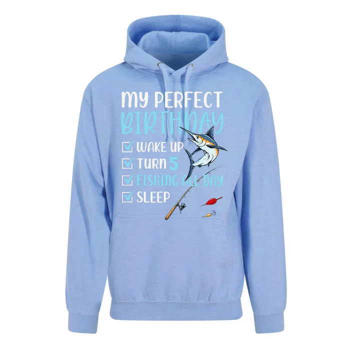 5 Year Old Fishing Birthday Party 5th Boy Bday Five Unisex Surf Hoodie