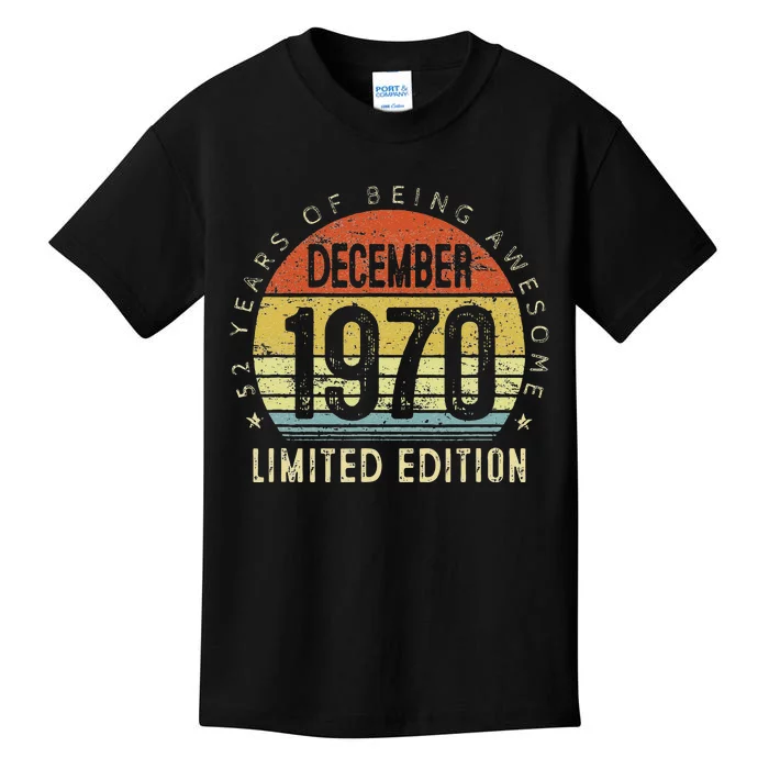 52 Year Old December 1970 Limited Edition 52th Birthday Gift Kids T-Shirt